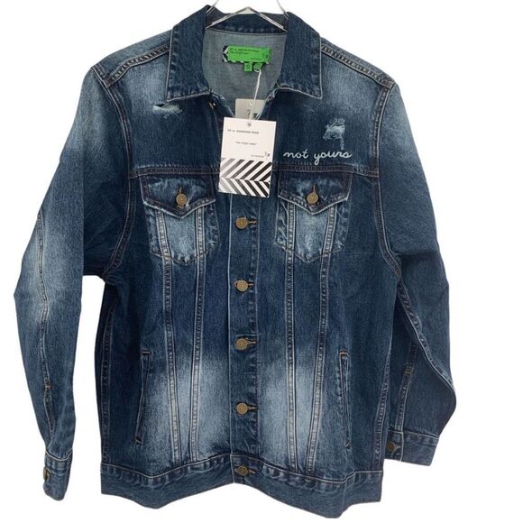 Free People X Sandrine Rose Denim Jacket In Indigo Blue - Picture 1 of 6